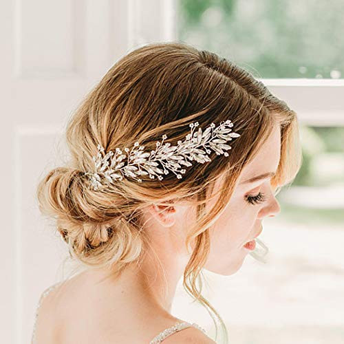Unicra Wedding Crystal Hair Vine Bridal Bead Headpiece Headbands Silver Hair Accessories for Brides and Bridesmaids Unicra Wedding Crystal Hair Vine Bridal Bead Headpiece Headbands Silver Hair Accessories for Brides and Bridesmaids