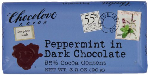 Chocolove Peppermint Crunch in Dark Chocolate  3-2000-ounces -Pack of 6-