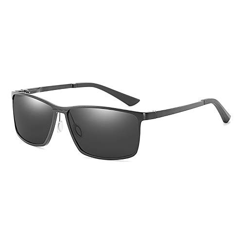 Mens Photochromic Al-Mg Sunglasses with Polarized Lens for Outdoor 100 UV Protection Reduce Fatigue for Driving Running