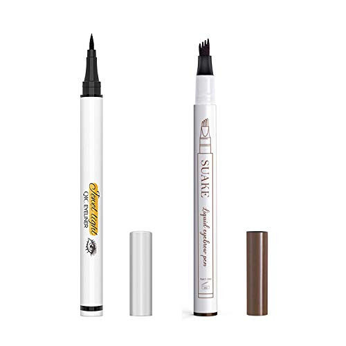 Liquid Eyeliner Pencil and Eyebrow Pen  Waterproof Long-Lasting Eye Liner  Super Slim Gel Eyeliner Makeup  Quick Drying Formula  Black
