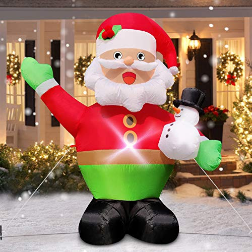 TOPLEE 5 Foot Christmas Inflatable Santa Claus with Snowman for Christmas Blow Up Outdoor Decorations LED Lights Holiday Yard Lawn Garden Indoor Xmas TOPLEE 5 Foot Christmas Inflatable Santa Claus with Snowman for Christmas Blow Up Outdoor Decorations LED Lights Holiday Yard Lawn Garden Indoor Xmas
