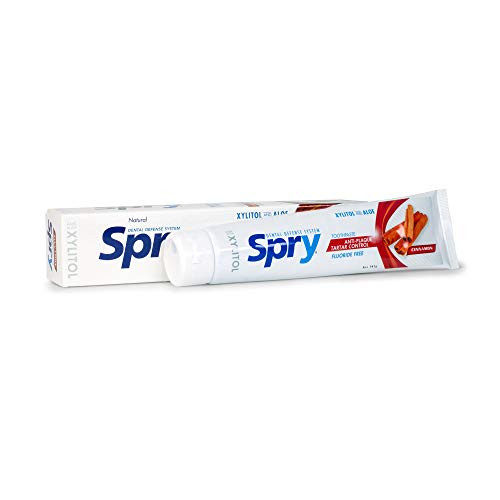 Spry Xylitol Toothpaste  Fluoride-Free  Natural Cinnamon  Anti-Plaque and Tartar Control  5 oz