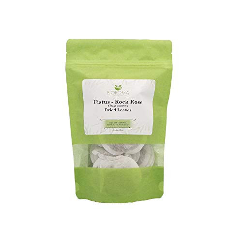 100 Pure and Organic Biokoma Cistus - Rock Rose -Cistus incanus- Dried Leaves Tea 40 Bags 2oz in Resealable Moisture Proof Pouch 100 Pure and Organic Biokoma Cistus - Rock Rose -Cistus incanus- Dried Leaves Tea 40 Bags 2oz in Resealable Moisture Proof Pouch