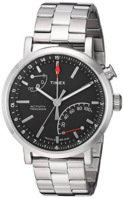 Timex Unisex TW2P99000 Metropolitan- Silver-Tone Stainless Steel Bracelet Smartwatch
