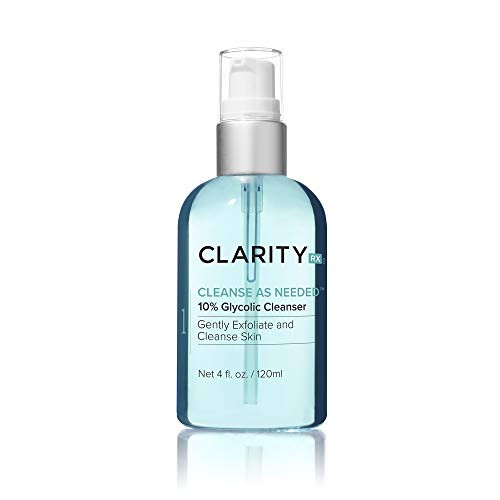 ClarityRx Cleanse As Needed 10 Glycolic Acid Cleanser Daily Face Wash for All Skin Types -4 oz- ClarityRx Cleanse As Needed 10 Glycolic Acid Cleanser Daily Face Wash for All Skin Types -4 oz-