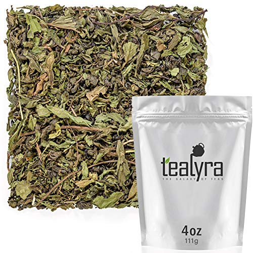 Tealyra - Moroccan Mint - Gunpowder - Peppermint - Spearmint - Famous Green Loose Leaf Tea - Caffeine Level Low - Hot or Iced Tea - All Natural - 110g