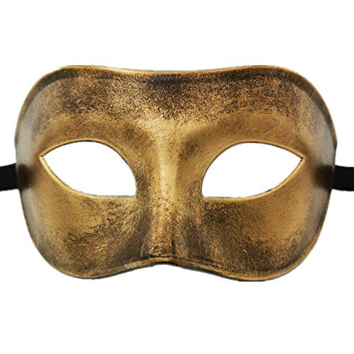Masquerade Mask for Venetian Men Costume Mask-Party-Ball Prom-Halloween-Mardi Gras-Wedding-Gold Half Face-