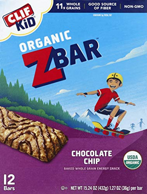 Clif Kid ZBAR - Organic Granola Bars - Chocolate Chip - -1-27 Ounce Energy Bars Lunch Box Snacks 12 Count- Clif Kid ZBAR - Organic Granola Bars - Chocolate Chip - -1-27 Ounce Energy Bars Lunch Box Snacks 12 Count-