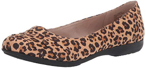 Cliffs by White Mountain Womens Ballet Flat  TAN-LEOPARD-SUEDETTE 11 M US