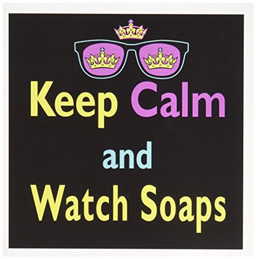 3dRose CMYK Keep Calm Parody Hipster Crown And Sunglasses Keep Calm And Watch Soaps - Greeting Cards  6 x 6 inches  set of 6 -gc-116857-1-