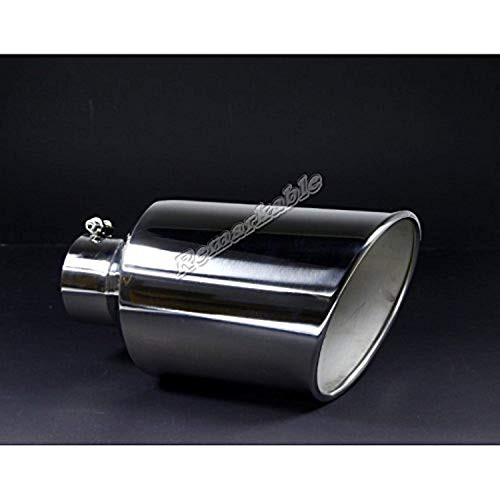Remarkable Power 4" Inlet 8" Outlet 15" Overall Length Long Stainless Steel Rolled Edge Diesel Exhaust Tip EXT29