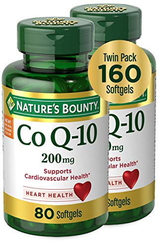 CoQ10 by Natures Bounty  Dietary Supplement  Supports Heart Health  200mg Twin Pack  160 Softgels