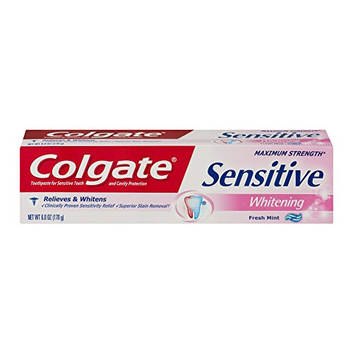 Colgate Sensitive Maximum Strength Whitening Toothpaste 6 oz -Pack of 5-