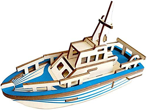 Natural Wood 3D Puzzle Boat Wooden Jigsaw Craft Building Set