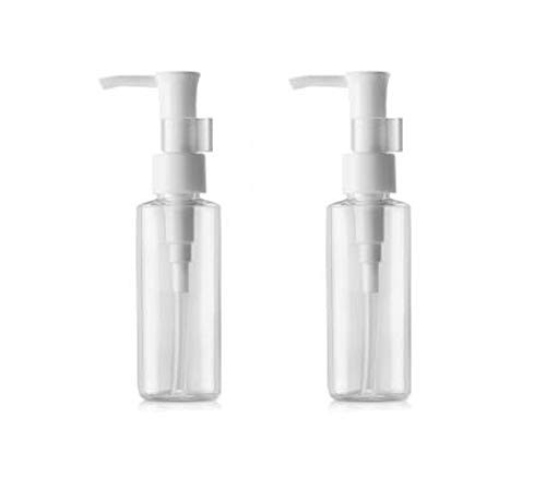 2Pcs Portable Empty Refillable Clear Plastic Lotion Pumps Dispenser Bottle Container Holder For Cosmetic Makeup Cream Lotion Facial Cleanser Shampoo C
