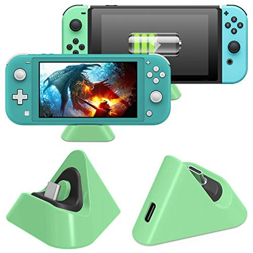 FASTSNAIL Charging Dock for Nintendo Switch-Nintendo Switch Lite  Mini Charging Station for Switch-Switch Lite 2019 Triangle Holder -Light Green-