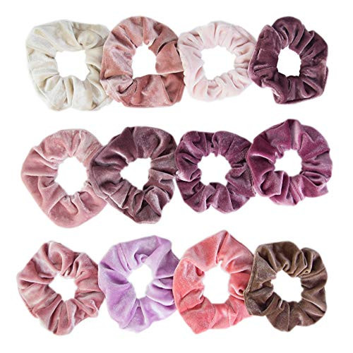 12 Pcs Hair Scrunchies Velvet Elastic Hair Bands Scrunchy Hair Ties Ropes Scrunchie for Women or Girls Hair Accessories - 12 Assorted Colors Scrunchie