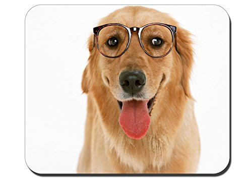 Glasses Dog Mouse Pad Anti-Slip Personalized Rectangle Gaming Mouse Pads Size9-4 x7-9 RB194