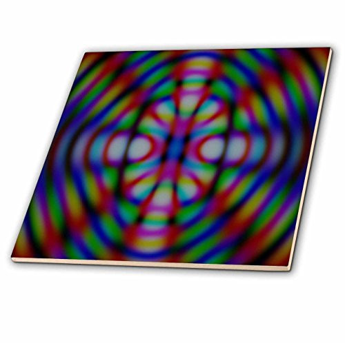 3dRose ct-7635-1 Colorful Digital Abstract by Angelandspot-Ceramic Tile  4-Inch
