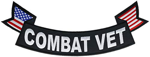 Combat Vet Lower Rocker and US Flag Tips Embroidered Back Patch IVAN4234i