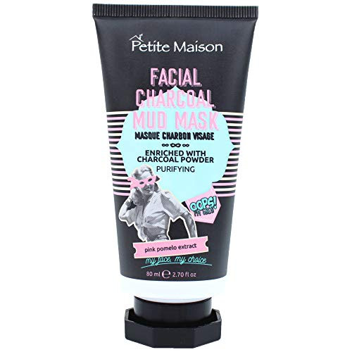 Mud Mask for Face with Activated Charcoal - Petite Maison Facial Charcoal Mud Mask - Pore Minimizer and Acne Pore Reducer Face Mask for Pores - Facial C