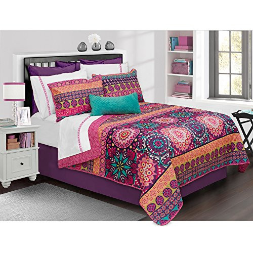 Safdie & Co. Collection Aiyana 3 Piece Quilt and Sham Set, Full/Queen
