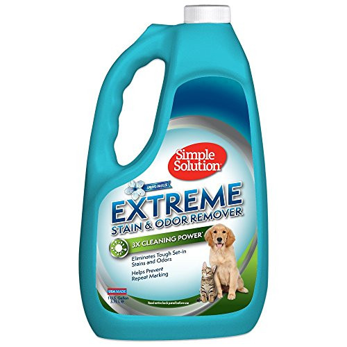 Simple Solution Extreme Pet Stain and Odor Remover - Enzymatic Cleaner with 3X Pro-Bacteria Cleaning Power - Spring Breeze  1 Gallon