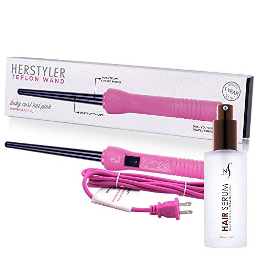 2 Pack Herstyler Baby Curls Mini Curling Iron and Argan Oil Hair Serum 2 Pack Herstyler Baby Curls Mini Curling Iron and Argan Oil Hair Serum