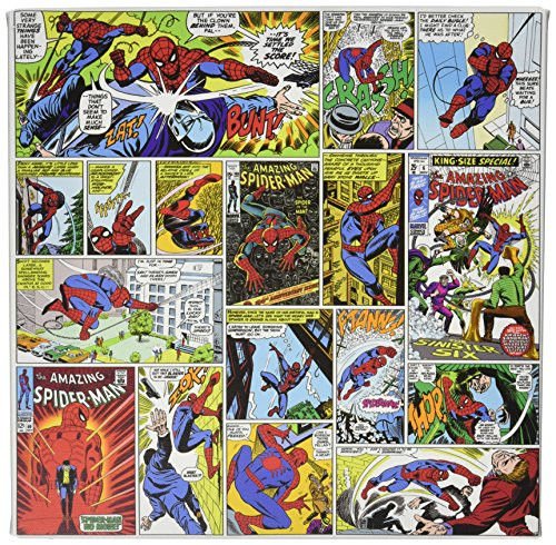 iCanvasART Marvel Comic Book Spider-Man Covers and Panels Square Canvas Art Print by Marvel Comics, 12 by 12-Inch