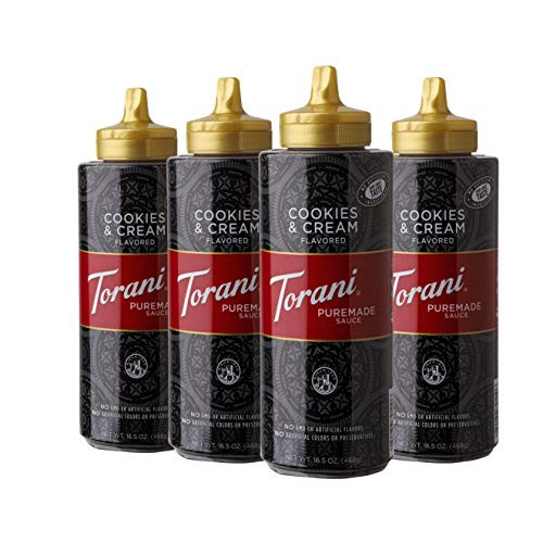 Torani Puremade Cookies and Cream Sauce 16-5 Ounces -Pack of 4- Torani Puremade Cookies and Cream Sauce 16-5 Ounces -Pack of 4-