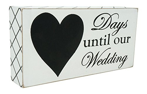 Rubies and Ribbons Days Until Our Wedding Countdown Calendar Chalkboard Sign