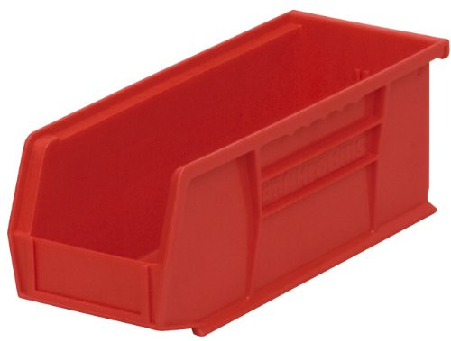 Akro-Mils 30224 Plastic Storage Stacking Hanging Akro Bin, 11-Inch by 4-Inch by 4-Inch, Red, Case of 12