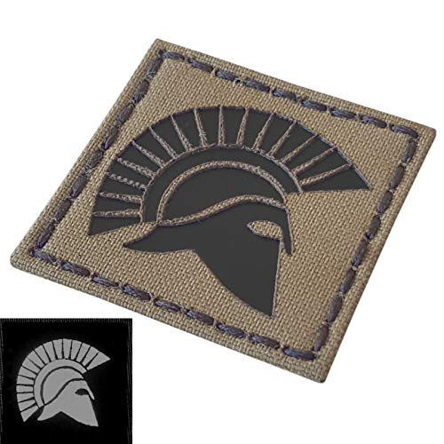 Coyote Brown IR Spartan Molon Labe Warrior 2x2 Tan Arid IFF Tactical Morale Hook-and-Loop Patch