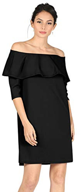 Black Dresses for Women Black Off The Shoulder Dress Black Cocktail Dress Black Ruffle Dress Black Shift Dress -Size Medium Black- Black Dresses for Women Black Off The Shoulder Dress Black Cocktail Dress Black Ruffle Dress Black Shift Dress -Size Medium Black-