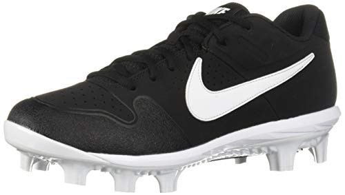 Nike Mens Alpha Huarache Varsity Low MCS Baseball Shoe  Black-White-Oil Grey  8 Regular US