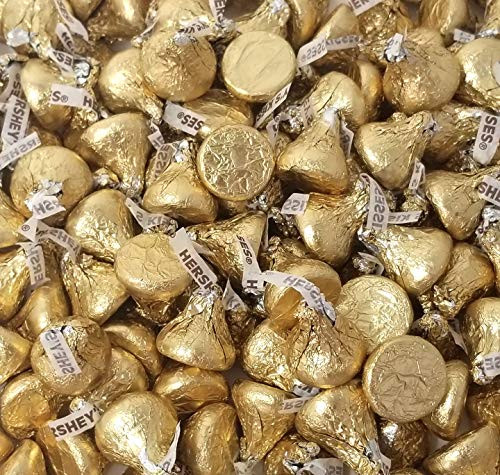 CrazyOutlet Gold Hersheys KISSES Creamy Milk Chocolate  Limited Edition Thanksgiving Candy Bulk  2 Lbs