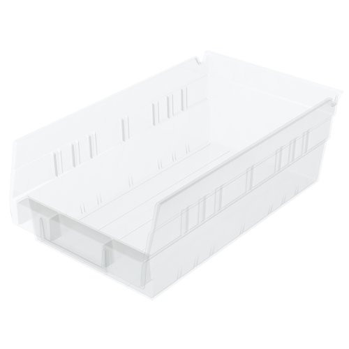 Akro-Mils 30130 12-Inch by 6-Inch by 4-Inch Clear Plastic Nesting Shelf Bin Box, 12-Pack