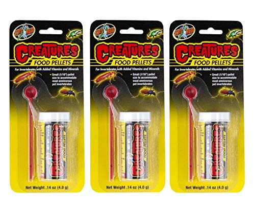 Zoo Med 3 Pack of Creatures Food Pellets  0-14 Ounces Each  for Invertebrates