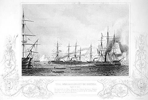 Crimean War Odessa 1854 Nthe Boats Of The British Fleet Going To The French Steamer Vauban To Assist In Extinguishing The Fires Caused By The Red-Hot