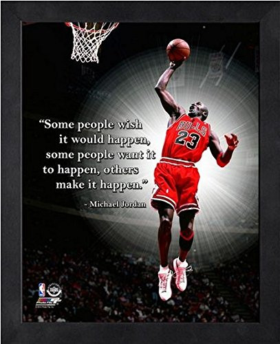 NBA Michael Jordan Chicago Bulls ProQuotes Photo -Size 9 x 11- Framed