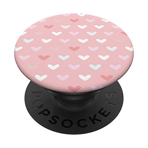 Cute Heart Pattern Pastel Light Pink Pale Love Gift Idea PopSockets PopGrip Swappable Grip for Phones and Tablets