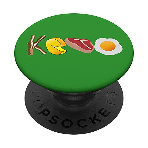 Keto Ketogenic Low-Carb Diet with bacon and eggs PopSockets Grip and Stand for Phones and Tablets