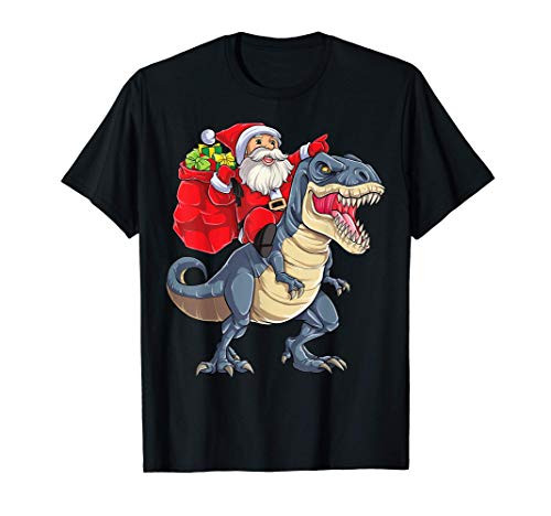 Santa Riding Dinosaur T rex Christmas Gifts Boys Men Xmas T-Shirt Santa Riding Dinosaur T rex Christmas Gifts Boys Men Xmas T-Shirt