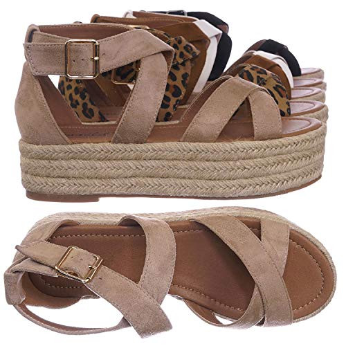 Bonnibel Fatima-1 Espadrille Flatform Platform Strappy Gladiator Sandal Nude 10