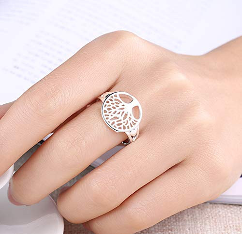 Cutesmile Fashion Jewelry 925 Sterling Silver Tree of Life Ring Jewelry Wedding Women Cute Size 6-9 -6-