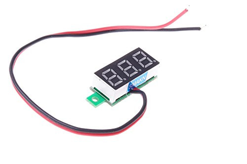 SMAKN® Blue 0-28 Mini 2 Wire DC Voltmeter 2-50~30v Digital Display Voltmeter Gauge LED Voltage Detector