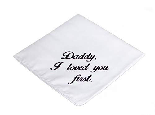Wedding Tokens Daddy Wedding Handkerchief- Father of The Bride Wedding Handkerchief- Daddy I Loved You First