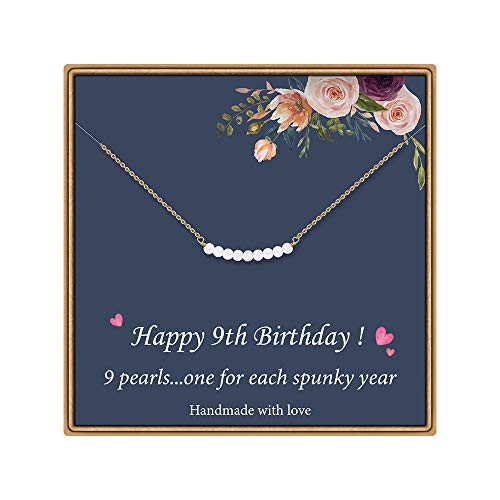 9 Year Old Girls Gifts  9th Birthday Gifts for Girls Pearls Necklace 9 Beads for 9 Year Old Girl Birthday Gifts Jewelry Idea