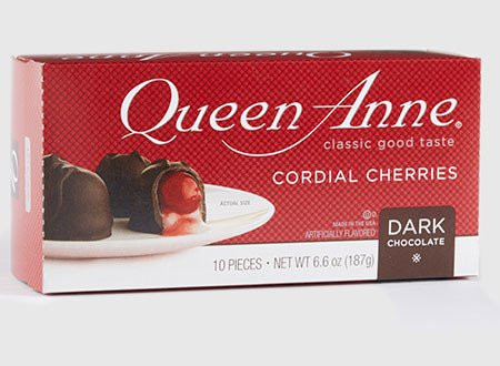 Queen Anne  Cherry Cordials  Dark Chocolate  10 Pieces  6-6oz Box -Pack of 2-