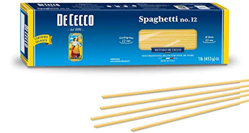 De Cecco Semolina Pasta  Spaghetti No-12  1 Pound -Pack of 5-